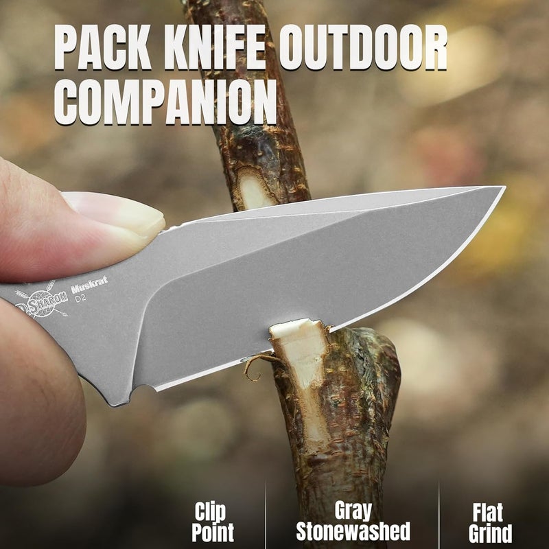 KIZER سكين موسكرات ثابتة الشفرة، 3.15 إنش شفرة D2 سكين EDC نمط أرجايل مقبض G10 أسود سكاكين عنق للرجال والنساء، سكاكين للصيد في الهواء الطلق، التنزه، البقاء، والتخييم مع غمد، 1064M3 - Image 2